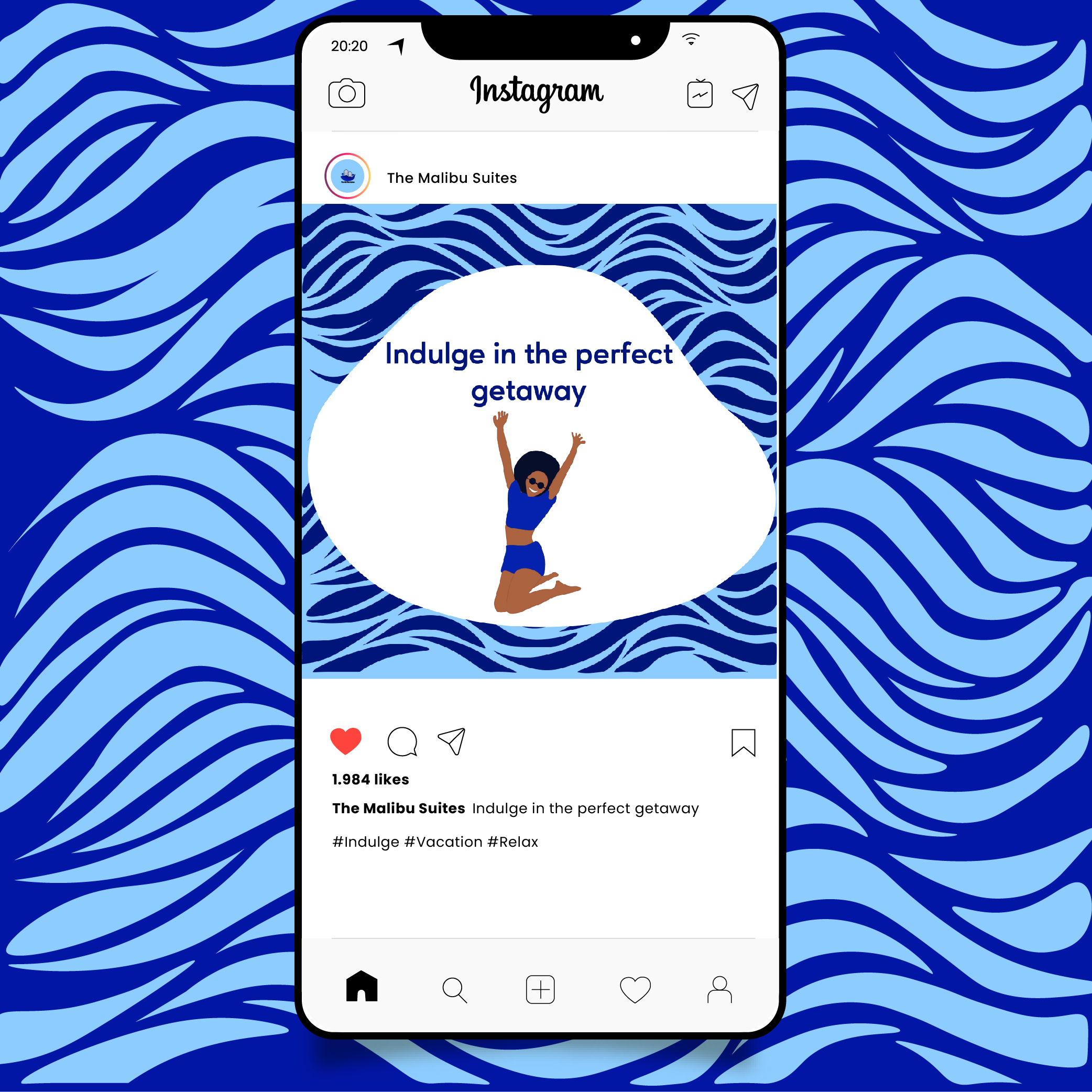 The Malibu Suites instagram post mockup